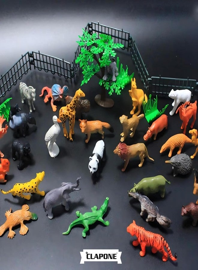 CLAPONE Animals Figure,53 Piece Mini Jungle Toys Set Animal Figurines Mini Animals Safari Animals Figures Zoo Animals Toy Toddler Toys Safari Realistic (Multicolor, Animal 53Pc) - Image 3